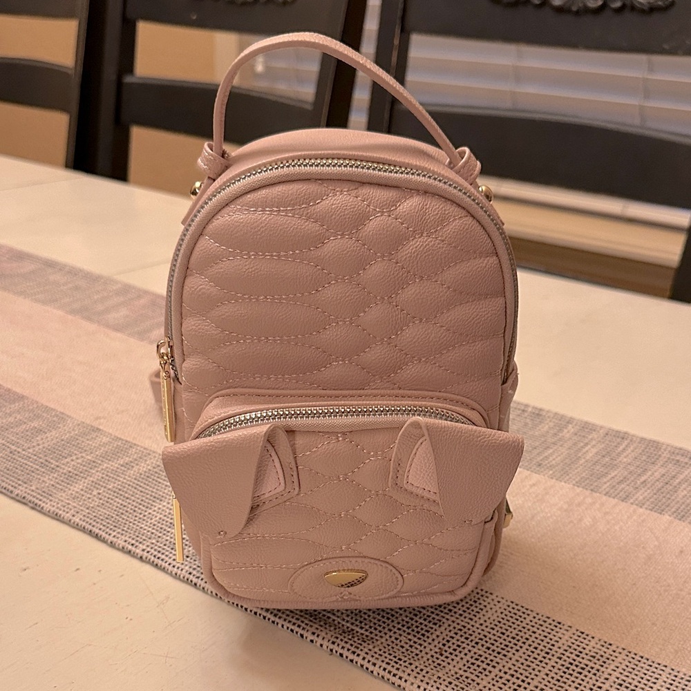 Pink Quilted Mini Backpack